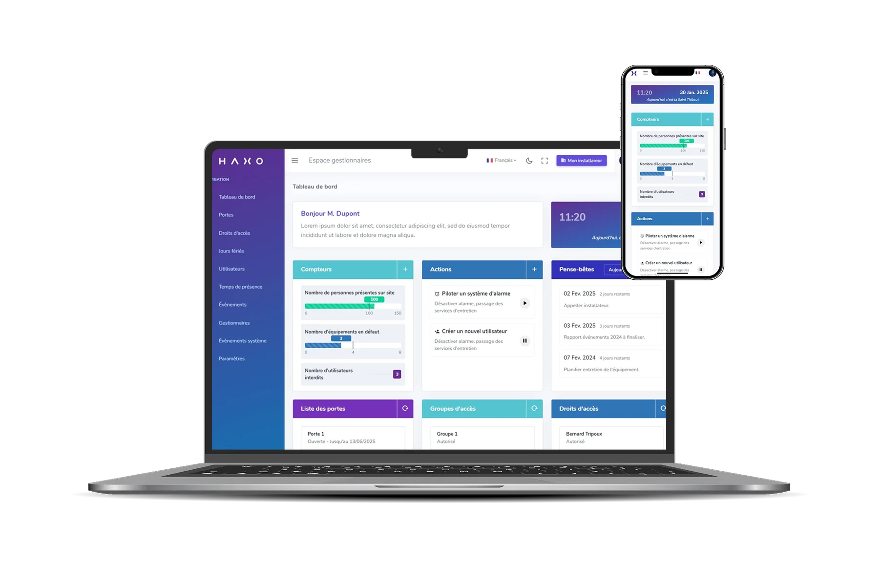 HAXO Key Verwaltungsbereich auf Desktop und Smartphone