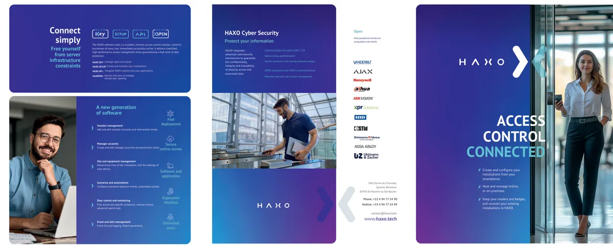 HAXO 2026 brochure — panel 1/2